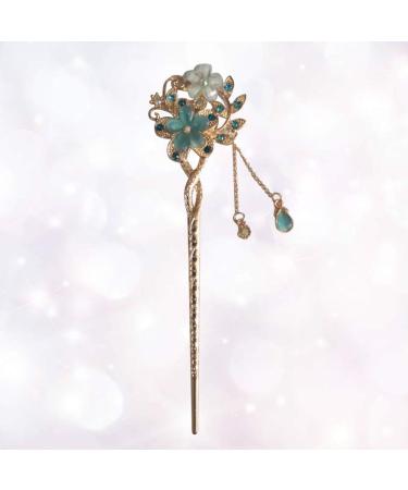 FRCOLOR Chinese Hair Stick Rhinestone Hair Chopsticks Flower Hair Clip Vintage Tassel Hair Pin Hair Making Accessories for Women (Blue) - Buy Online on GoSupps.com