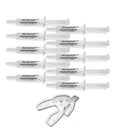 Teeth Whitening Gel Syringe Dispensers 44% Carbamide Peroxide  Tooth Bleaching Gel Multiple Quantities Available and Size Available (10 ml  10) (Mouth Trays Included) 10 Ml 10