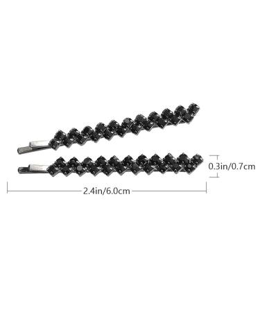 FRCOLOR 2 Pairs Crystal Rhinestone Hair Pins - Stylish Decorative Hair Clips for Women in Black - Buy Online on GoSupps.com