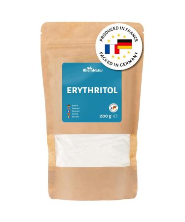 Rheinnatur erythrit 200 g - sugar substitute without calories with 70% of the sweetness of sugar - vegan gluten -free & suitable for diabetics 200 g (1 Pack)