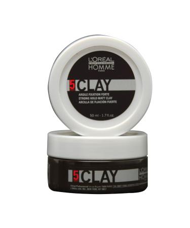 L'Oreal Professionnel Mens Styling Clay | For All Hair Types | Provides Strong Hold and Matte Finish | 1.7 Fl. Oz.