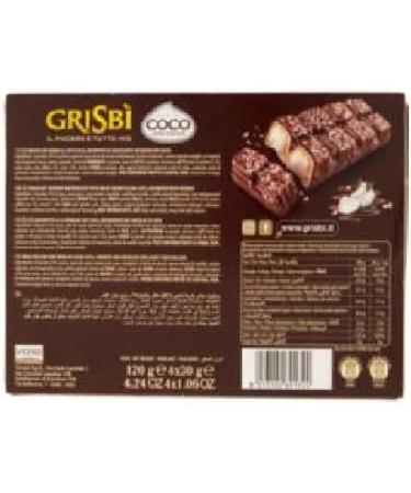 Vicenzi Grisbi Coco con Cocco Pack of 6 snacks with milk cream covered with chocolate and coconut 120 g (4 x 30 g) - Buy Online on GoSupps.com