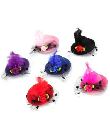 Toyandona mini hat hair clip 12 pieces cute mini top hat fascinator hats clip girl hair clip hairpise hair hairpin for girls (random color) - Buy Online on GoSupps.com