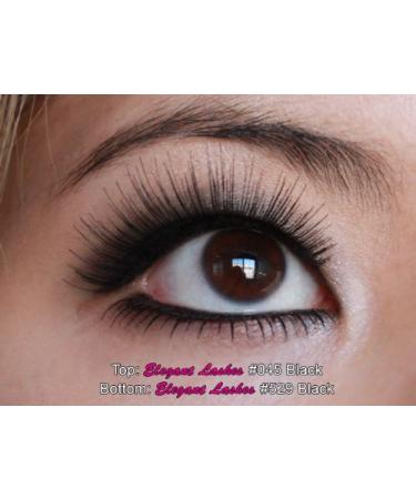 Elegant Lashes #045 Black Long Glamorous Professional Human Hair False Eyelashes - Buy Online on GoSupps.com