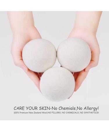 Natural Wool Dryer Balls White Laundry Balls Large Reusable Dryer Tumble Balls for Washing Pack of 6 - Buy Online on GoSupps.com