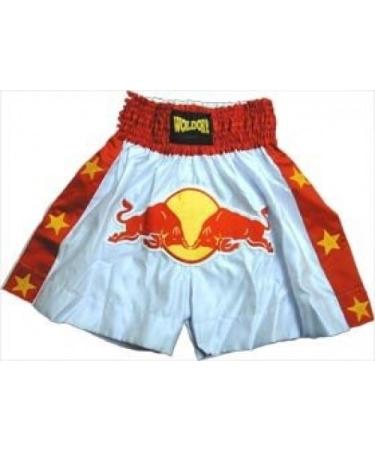 Woldorf USA Muay Thai Shorts with Bulls in Satin Large