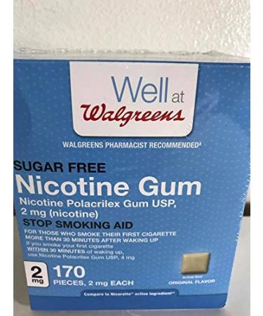 Walgreens Nicotine Gum Stop Smoking Aid 2 mg Original 170 PC