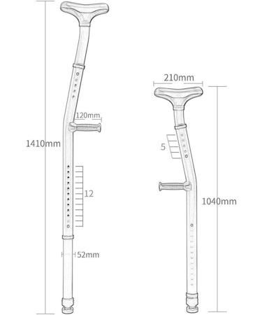 Matsuba Cane Adjustable Dual Ergonomic Belonging Crutches All Kinds of People and Obese People of Obese People with Aluminum Alloy Tubes Double Function Shock absorbs Under The Side of Crutches HGCHH - Buy Online on GoSupps.com