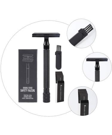 Buy Minkissy Facial Trimmer & Double Edge Safety Razor - Perfect Father's Day Gift for Men | Portable Black Bart Razor with Blades - Buy Online on GoSupps.com