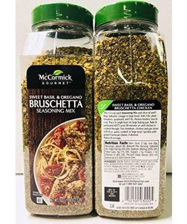 McCormick Gourmet Bruschetta Seasoning Mix Sweet Basil & Oregano 19 oz (Pack of 2) - Premium Quality Blend for Delicious Bruschetta Toppings - Buy Online on GoSupps.com