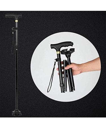 SilteD Adjustable Crutches Folding Walking Cane with LED Light Pivoting 3 Base Adjustable Walking Stick Lightweight Aluminum Offset Cane for Man/Woman Crutches - Buy Online on GoSupps.com