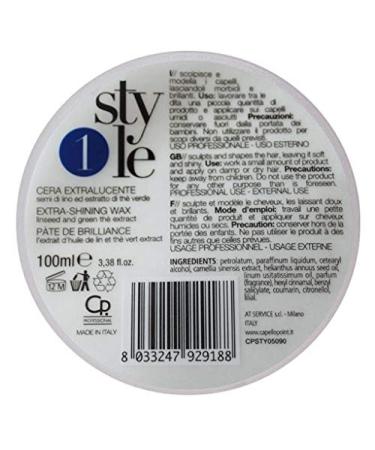 Style - Transparent Wax Normal Hold - Professional Styling Product, Leaves Hair Soft and Shiny with Linseed Oil and Green Tea Extract - 100 ml