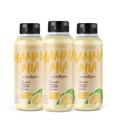 Gymqueen Mamma Mia Zero Sauce 3x265ml low in calories without fat and without sugar for refining dishes or as a salad dressing vegetarian and lactose-free Mayo Mayo 265 ml (3-pack)