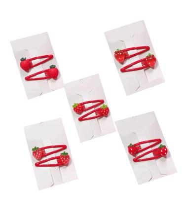 Buy Cute 3D Strawberry Hair Clips for Kids | Cartoon Resin Snap Hair Accessories - Buy Online on GoSupps.com