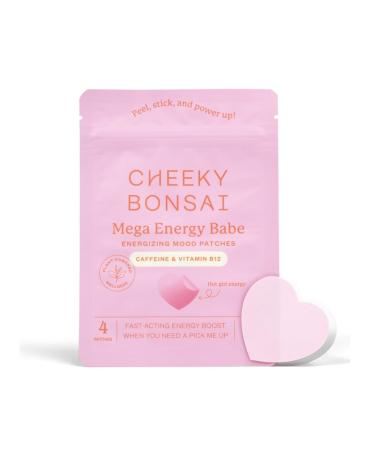 Cheeky Bonsai Mega Energy Babe Patches Boost Energy & Mood Plant-Based Ingredients Caffeine B12 Ashwagandha and Green Tea (4 Patches)