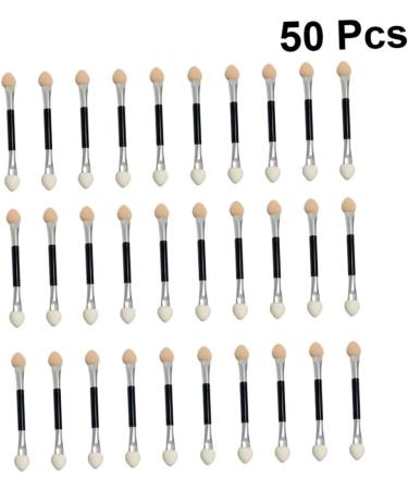 DOITOOL Makeup Tools 50pcs Sponge Double-headed Women Applicators Beauty Stick Brush Practical Eyeshadow Latex Aluminum 7.5X0.5cm As Shown - Buy Online on GoSupps.com