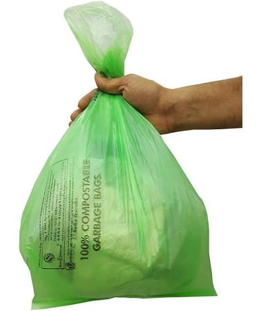 Biosak Compostable Green Bin Liners 41.9 cm 44.45 cm (16.5 in 17.5 in) - 11.3L (3 Gallons) - Extra Thick 0.71 Mils - Biodegradable Certified - Pack of 100 - Buy Online on GoSupps.com