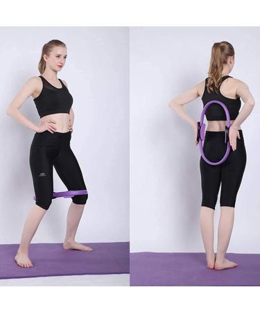 Shop Crazy Bean Fitness Resistance Ring - Double Handle Pilates Yoga Ring with Exercises - Padded Violet - Buy Online on GoSupps.com