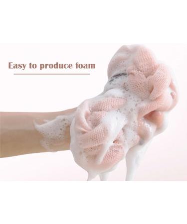 Buy Kellegour 3 Piece Shower Back Scrubber Set - Mesh Sponge & Bathing Ball for Peeling & Relaxation | Pink Beige Blue - Perfect for Men & Women | International Shipping Available - Buy Online on GoSupps.com