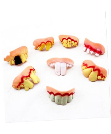 NOLITOY 5pcs Fake Teeth Funny Tooth Prop Cosplay Fangs Mouthguard Toyss for Women False Tooth Artificial Teeth False Teeth for Halloween/Easter Denture Braces