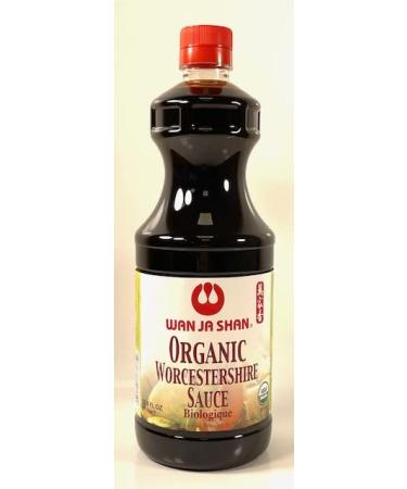Wan Ja Shan Organic Worcestershire Sauce 33.8oz. USDA Organic, Umami-Rich Flavor | Marinade, Glaze, Dressing & Dipping Sauce | Non GMO, Vegan, Kosher Parve Great for Meats, Vegetables & Stir Fry