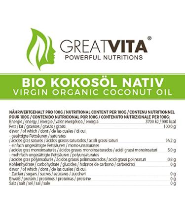 GreatVita Organic Virgin Coconut Oil (2 x 1000 ml) - Premium Cooking Frying Baking & Skin Care in Glass Jars - Shop Now! - Buy Online on GoSupps.com
