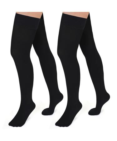 Evolyline 2 pair of medical compression stockings women & men 20-30 mmHg class II thigh long support stockings compression socks for air travel.