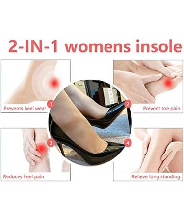 2 Pair Shoe Insoles for Women | Heel Inserts for Pain Relief | Arch & Metatarsal Support | Fits Sizes 4.5-9.5 - Buy Online on GoSupps.com