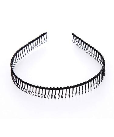 6Pcs Unisex Black Metal Hairband Teeth Comb Headband Hair Hoop Headwear Accessory for Women Men