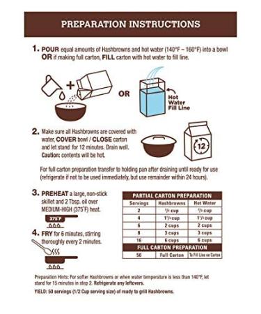 Idaho Spuds Premium Hashbrown Potatoes 4.2 oz 8 Pack - NonGMO, Gluten Free, Kosher - Made from 100% Potatoes - 33.6 Ounce - Buy Online on GoSupps.com