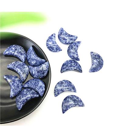 Natural Crystal Rough 1PC Natural Blue Dot Jasper Moon Shaped Crystal Gemstone Stones Decor Crafts Natural Stones and Crystals