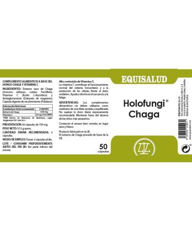 Equisalud HOLOFUNGI CHAGA 50 caps is a capsule that simplifies daily nutrient intake It is recommended as a supplement to a varied diet - Buy Online on GoSupps.com