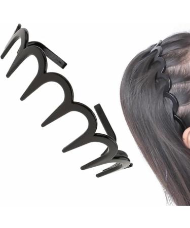 Unisex Wavy Headband Black Spring Wavy Metal Hair Band with Long Teeth Hairhoop Sports Headband Headwear Accessories Black 1pc Wavy Metal Hair Band - Buy Online on GoSupps.com