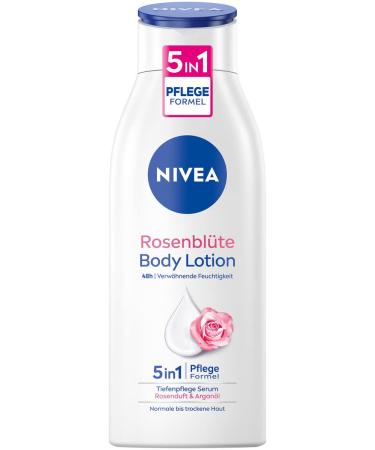Nivea rose blossom body lotion lotion with rose blossom fragrance sensually nourishing body cream with 5in1 care formula and argan oil of natural origin 400 ml (1 Pack)