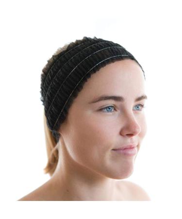 LIFESOFT 100 Count Disposable Facial Spa Headbands Individual Wrapped (Black) - Buy Online on GoSupps.com