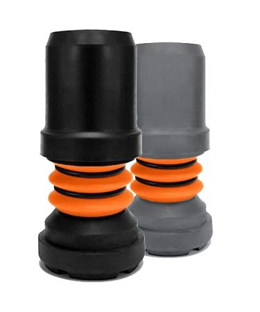 Flexyfoot Shock Absorbing Crutch Ferrule All Sizes and Colours Available Here - Improves Grip Improves Safety Improves Comfort Black 16mm 16mm - Pack of 1 Black