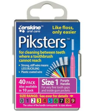 Piksters Interdental Brushes Size 1 - 40 ea | Erskine Dental | Shop Now - Buy Online on GoSupps.com