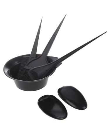 Hopper 5Pcs Hairdressing Brushes Bowl Combo Hair Color Tool Set Hair Coloring Kit Black