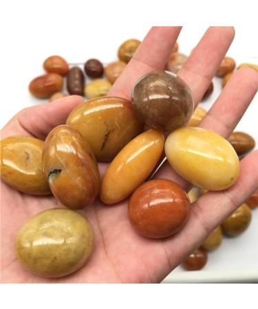 Natural Crystals Stone Golden Silk Jade Tumbled Stones for Christmas Decorations - (Color: Yellow Size: approx20-30mm) - Buy Online on GoSupps.com