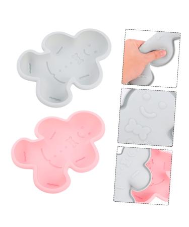 COHEALI 2pcs Silicone Mold Silicone Candy Mold Gingerbread Men Candy Mold Cartoon Shaped Mold Fudge Dessert Assorted Color 1 21.2X16.4X3CM