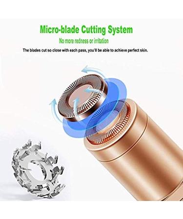 4Pcs Facial Hair Remover Replacement Heads - Painless Epilator Blades for Women - Gold Rose - Includes Cleaning Brush - Buy Online on GoSupps.com
