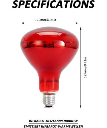 Naveso 100W Infrared Heat Lamp for Reptiles & Animals - Durable E27 Base Red Light Radiators (2 Pack) - Ideal for Turtles Chickens & Terrariums - Buy Online on GoSupps.com