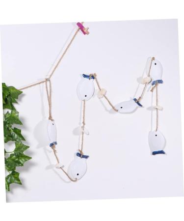 ABOOFAN 1 Pc Decor House Ornaments Wedding Ornament Fish Hanging Ornament Pendant Shell Wall Hanging Blue and White 102X4.2CM - Buy Online on GoSupps.com