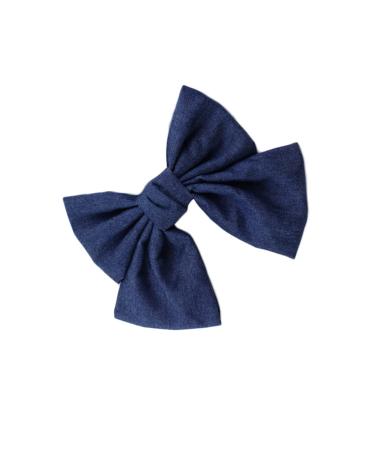 Woman Denim Brooch Flower Girls Blue Jeans Hair Clip Lady Hairgrips HairPin JW02 (Hair Clips-Dark Blue)