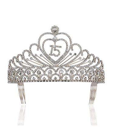 Quinceanera Sweet 15 Fifteen Years Old15th Birthday Party Princess Coronas de Quincea eras Austrian Rhinestone Crystal Tiara Crown With Hair Combs T1756g Gold
