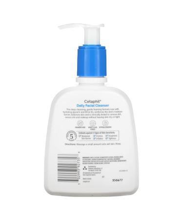Cetaphil Daily Facial Cleanser 8 fl oz (237 ml) - Gentle Skin Care for All Skin Types | Buy Internationally - Buy Online on GoSupps.com