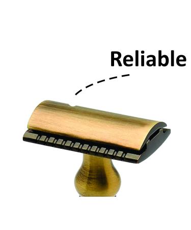 Pearl Double Edge Safety Razor - Eco-Friendly Men's Shaving Kit | Premium Close Comb Reusable Razor | Perfect Father's Day Gift (Antique Brass - Buy Online on GoSupps.com