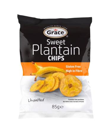 Grace Plantain and Banana Chips Variety Pack - Gourmet Snacking Collection 85g (3 Sweet Chips Unsalted 85g) Sweet Chips Unsalted 85g 3