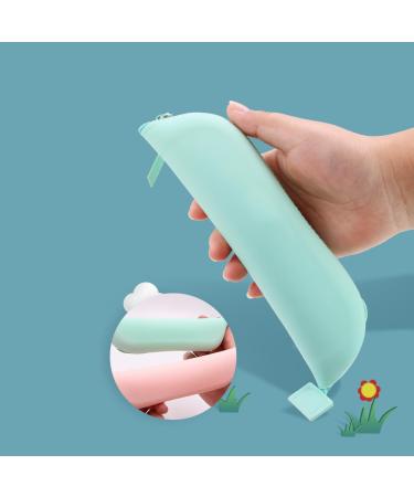 Travel Makeup Brush Holder | Silicone Cosmetic Brush Case with Zipper | Large Pink Makeup Bag - Perfect for Daily Use & Gifts - Buy Online on GoSupps.com