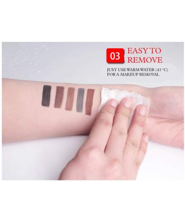 Hanzan Double Eyebrow Pencil Waterproof - 5 Colors (#01 BLACK) | Three Dimensional Natural Look | Buy Internationally - Buy Online on GoSupps.com